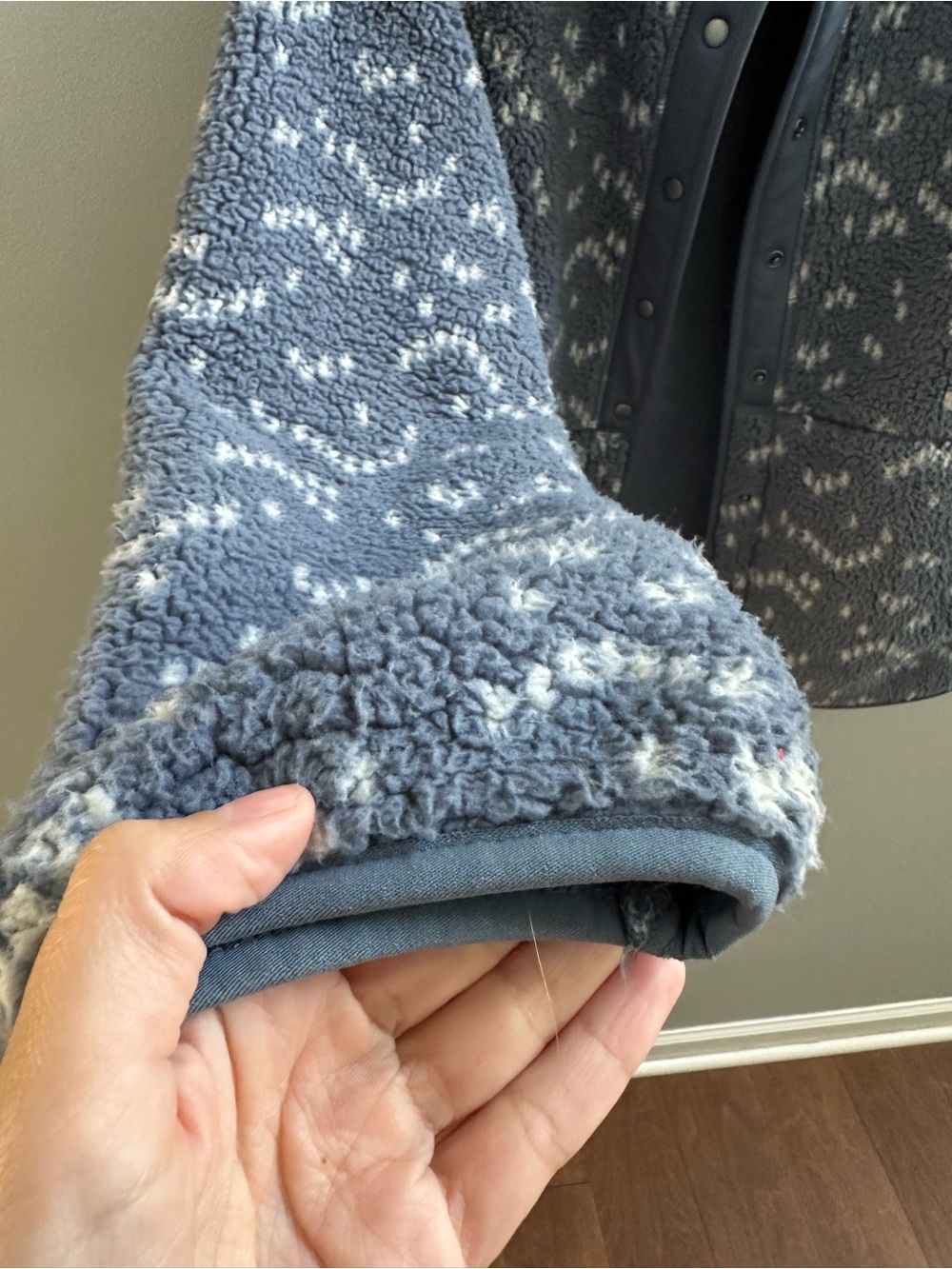 Sonoma Navy Sherpa Snap-Front Jacket - Picture 3 of 5